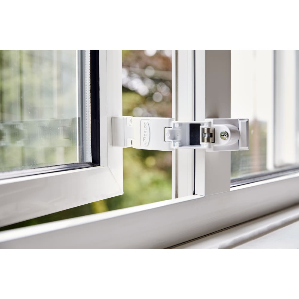Jackloc Titan Key-Locking Folding Window Restrictor – Brown