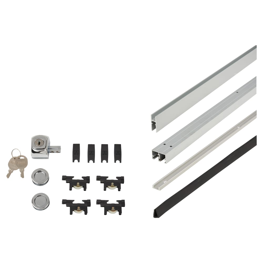 Barrier Hatch Sliding Glass Door Kit - 1500mm Track - 6mm Glass - 20kg Max Door Weight