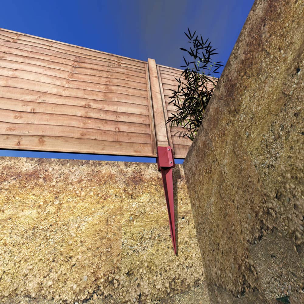 Powapost Drive In Fence Post Spike - Twin Bolt - 75 x 75 x 750mm - Brown Powder Coated
