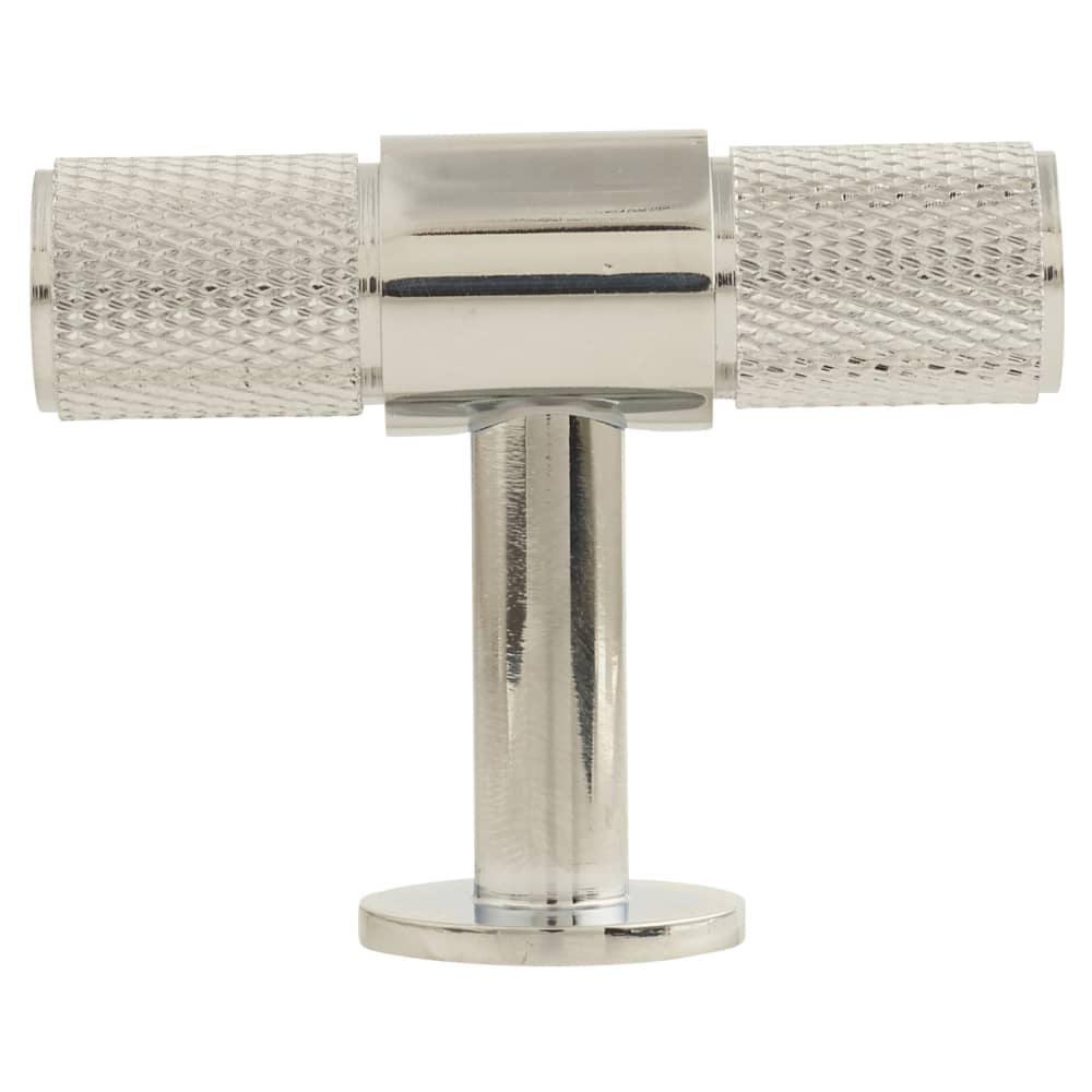 Carlisle Brass 13mm Knurled T-Bar Cabinet Knob - 50 x 40mm - Polished Chrome