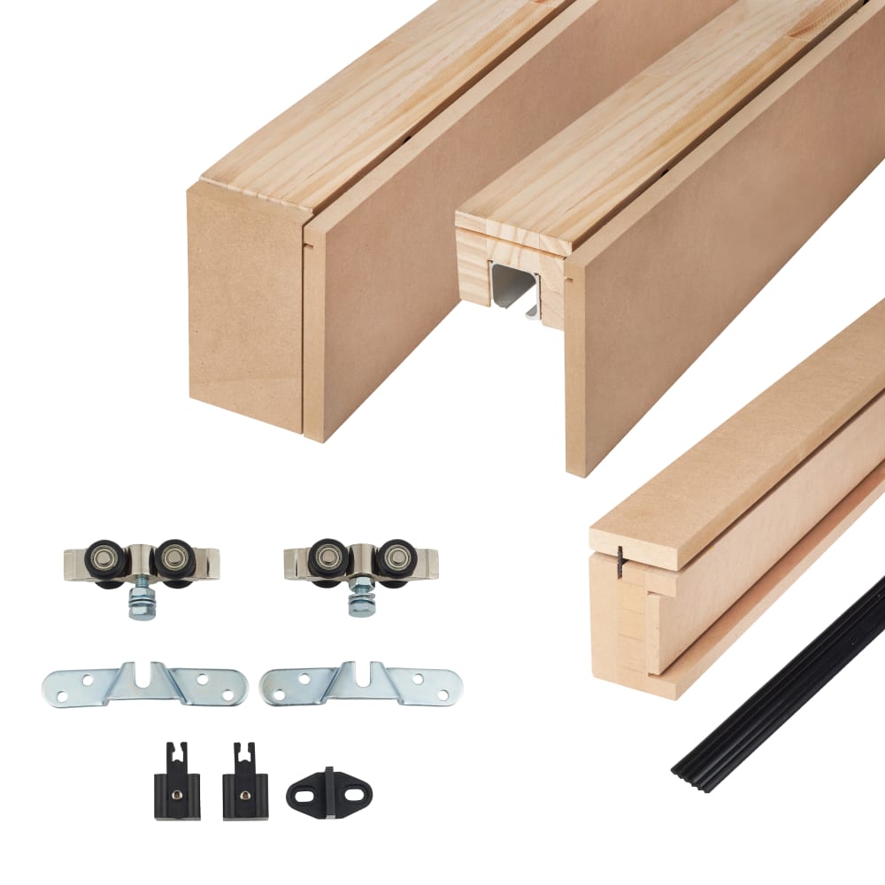 Klug Sliding Door Gear Kit with Pelmet & Post - 2000mm Length - 60kg Max Door Weight - Un-painted 