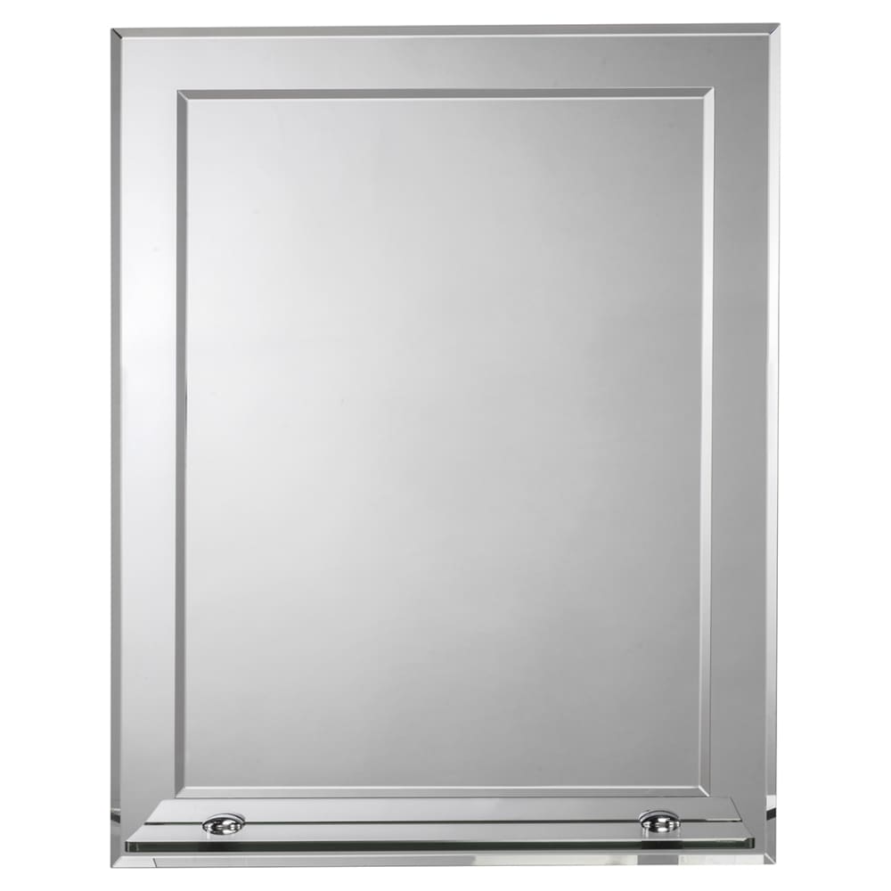Croydex Flexi-Fix Rydal Bevelled Edge Bathroom Mirror with Shelf - Rectangle - 500 x 400mm