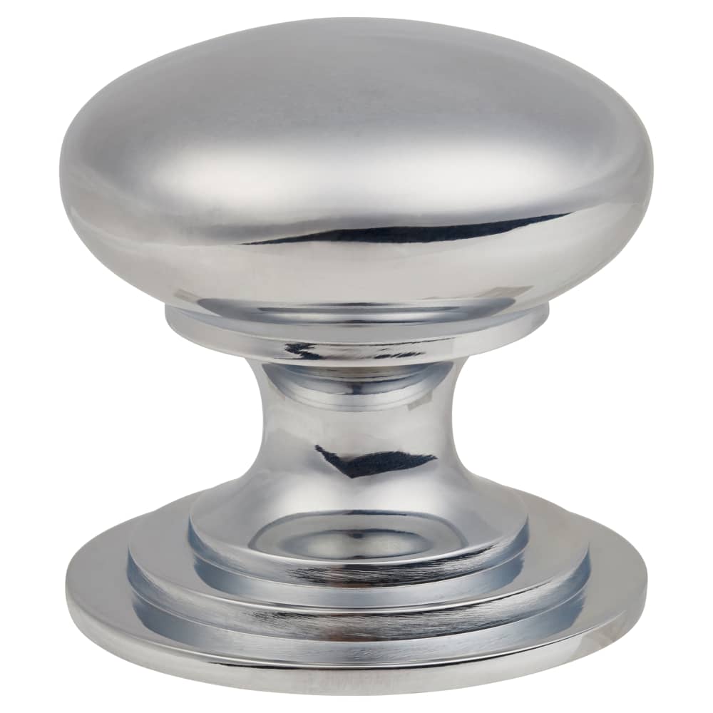 Altro Victorian Turned Round Cabinet Knob - 38mm Diameter - Polished Chrome