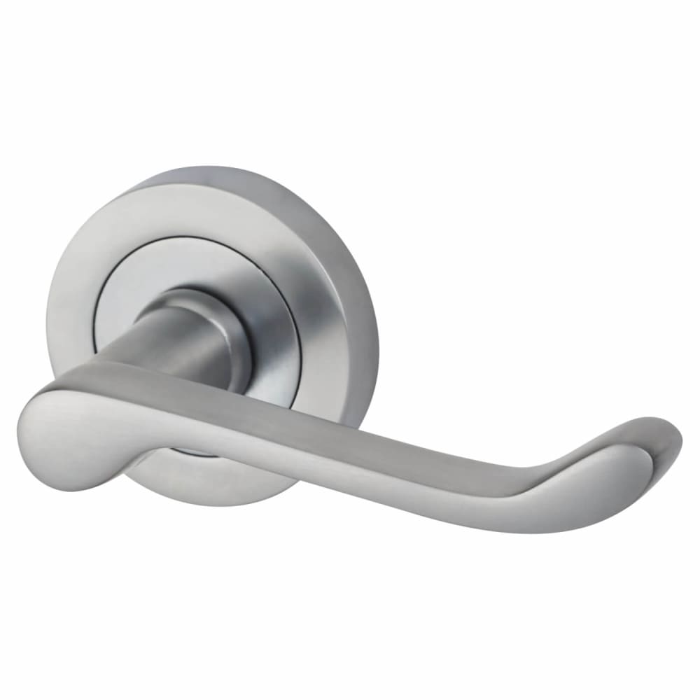 Touchpoint Victorian Summer Door Handle on Rose - Satin Chrome