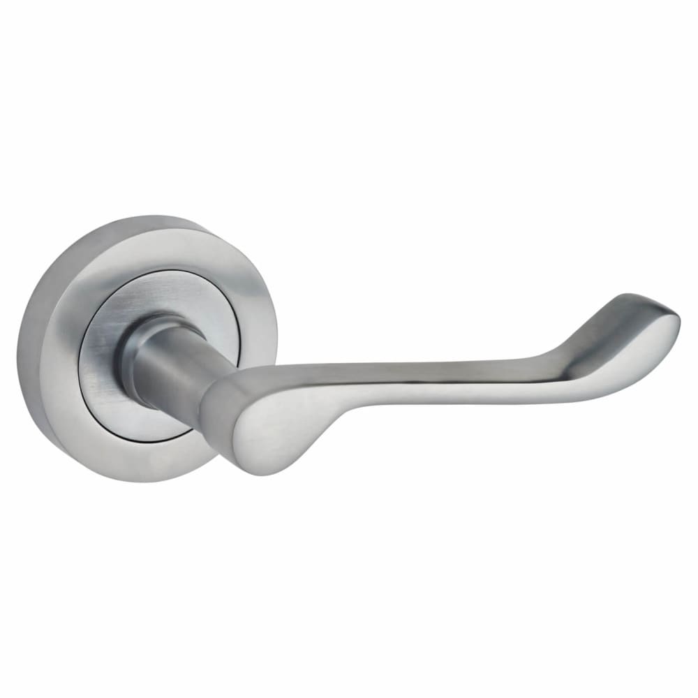 Touchpoint Victorian Summer Door Handle on Rose - Satin Chrome