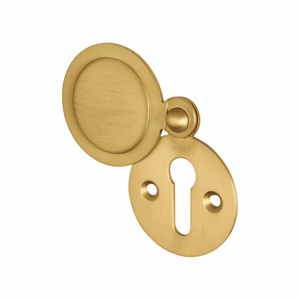 Jedo Covered Escutcheon - 32mm - Keyhole - Satin Brass