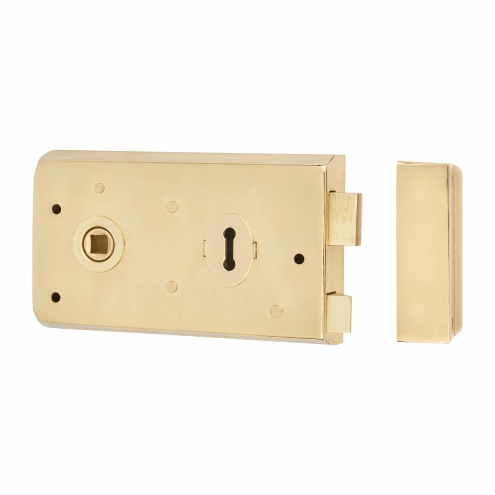 Altro Plain Edge Rim Sashlock - 140 x 80mm - Brass