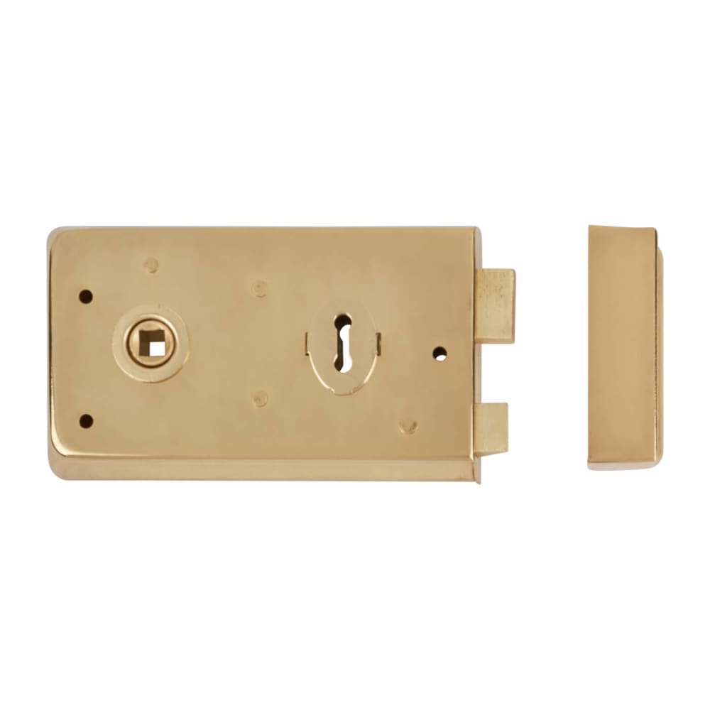 Altro Plain Edge Rim Sashlock - 140 x 80mm - Brass