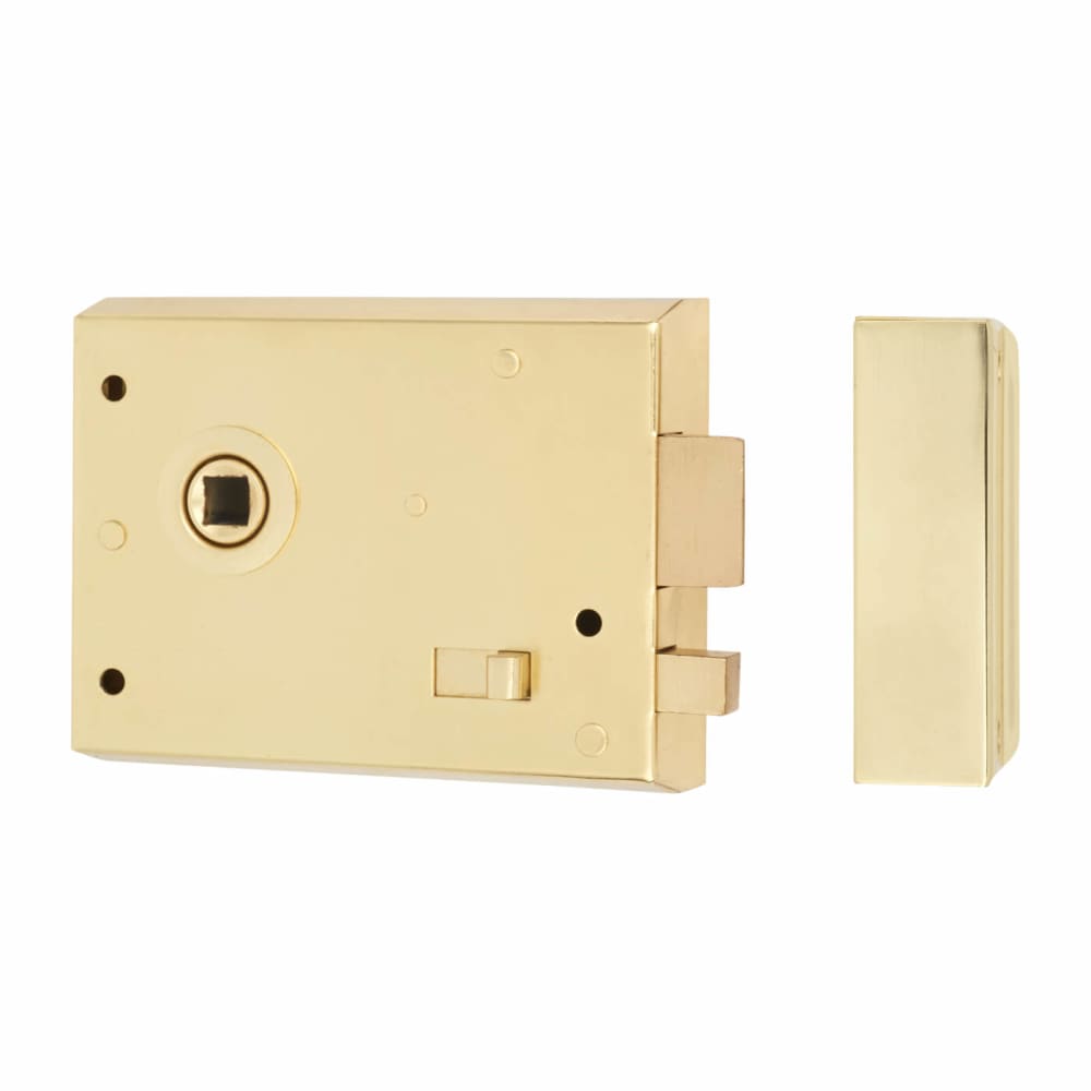 Altro Rim Lock with Snib - 105 x 80mm - Brass