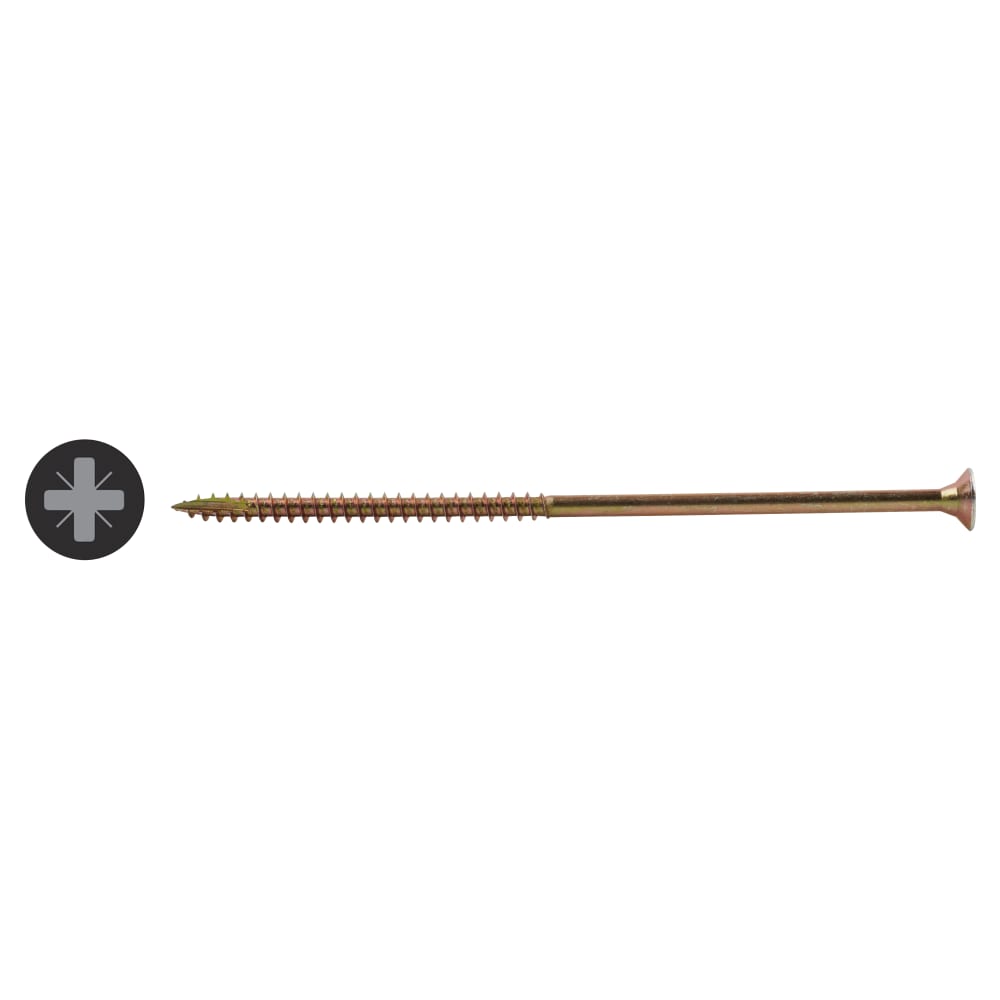 Vida All Purpose Pozi Countersunk Wood Screws Trade Pack - Yellow Zinc - Pack of 1000
