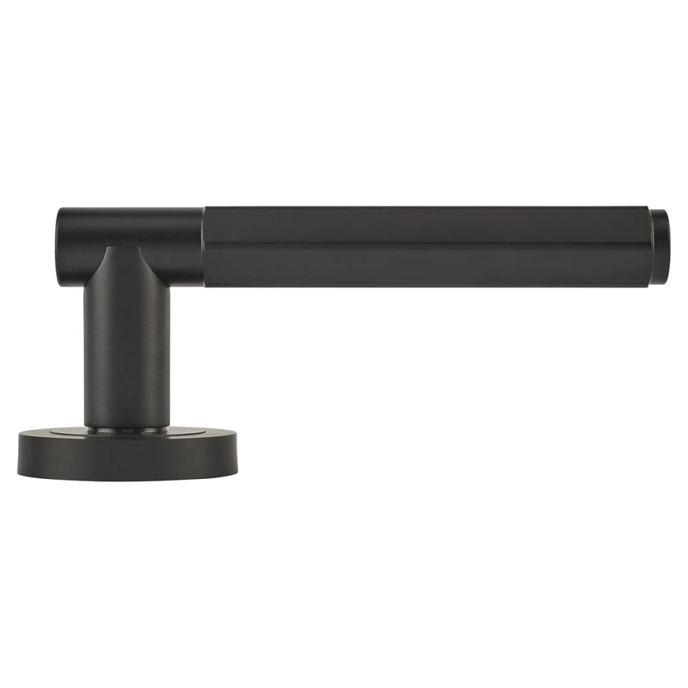 Altro Juno Hexagon Door Handle on Rose - Matt Black 