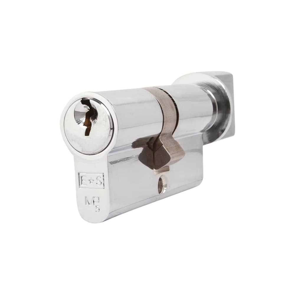 Eurospec 5 Pin 60mm Euro Thumbturn Cylinder - 30mm Turn + 30mm - Polished Chrome - Keyed Alike