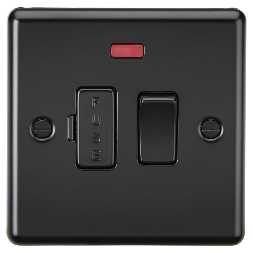 Despatch Spur Knightsbridge 13A 1 Gang Round Edge Switched Fused Spur with Neon ...