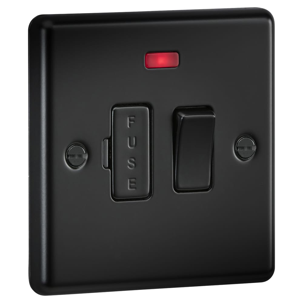 Despatch Spur Knightsbridge 13A 1 Gang Round Edge Switched Fused Spur with Neon ...