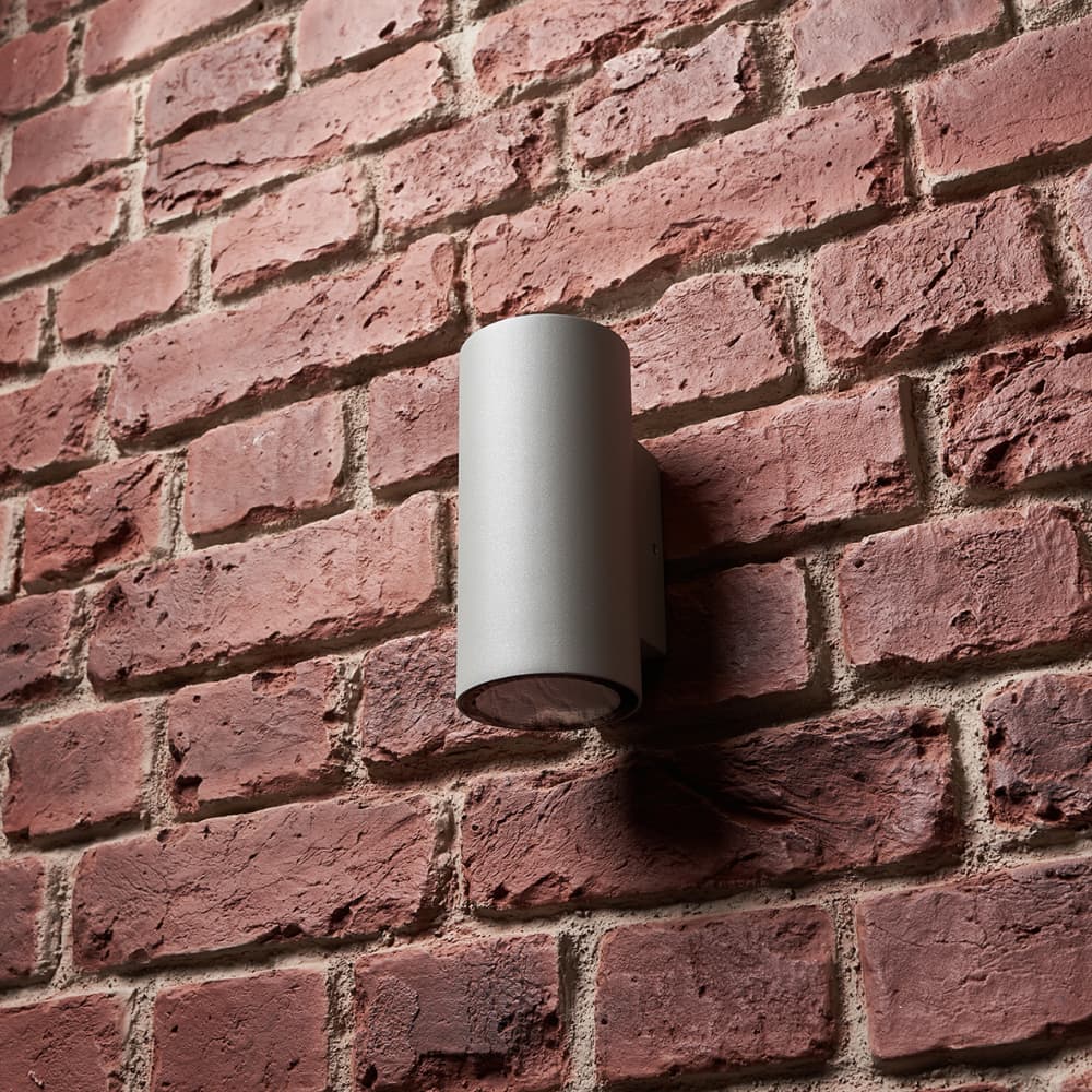 Hampstead 3W LED Small Outdoor Up & Down Wall Light - IP65 - 3000K Warm White - Silver