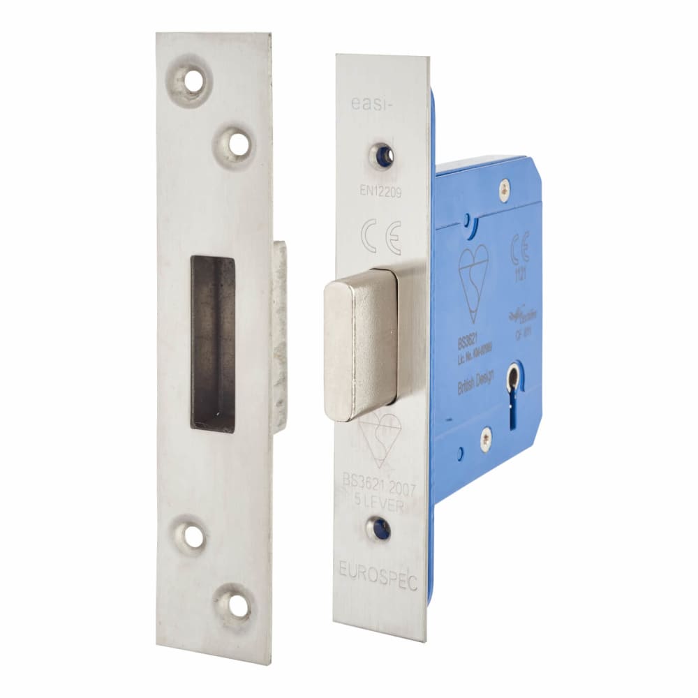 Hampstead BS3621 5 Lever Deadlock - 78mm Case - 57mm Backset - Satin Stainless Steel