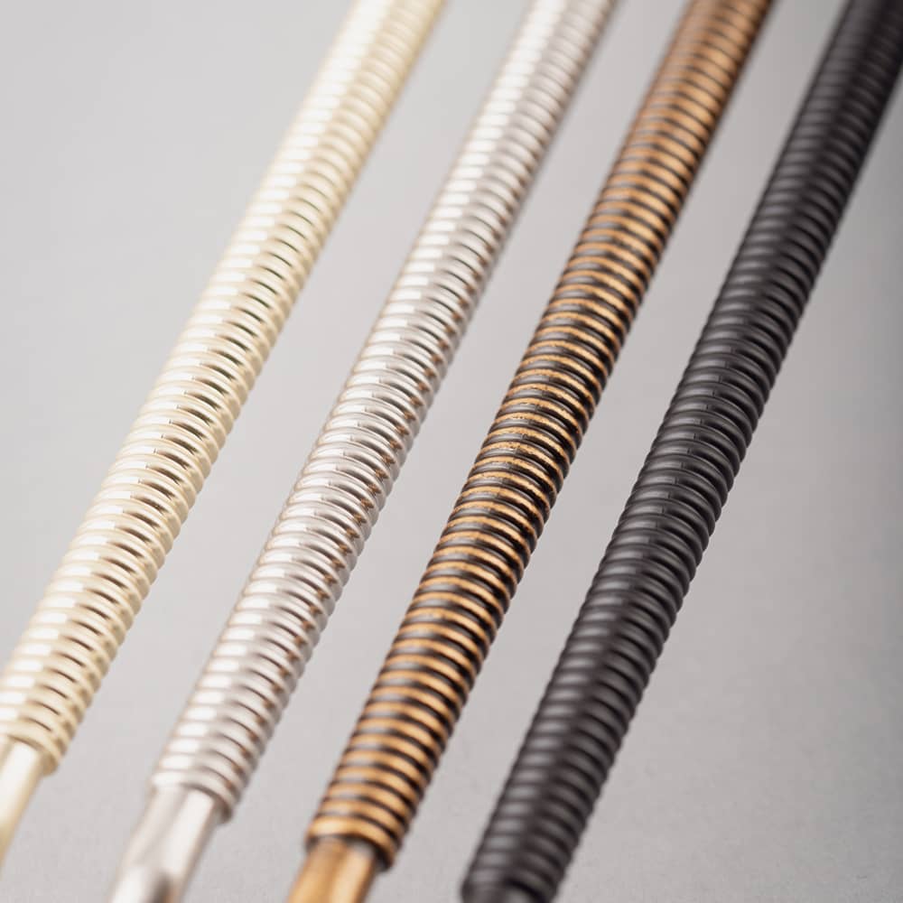 Altro Crewe 10mm Reeded D-Bar Cabinet Pull Handle - 128mm Centres - Satin Brass