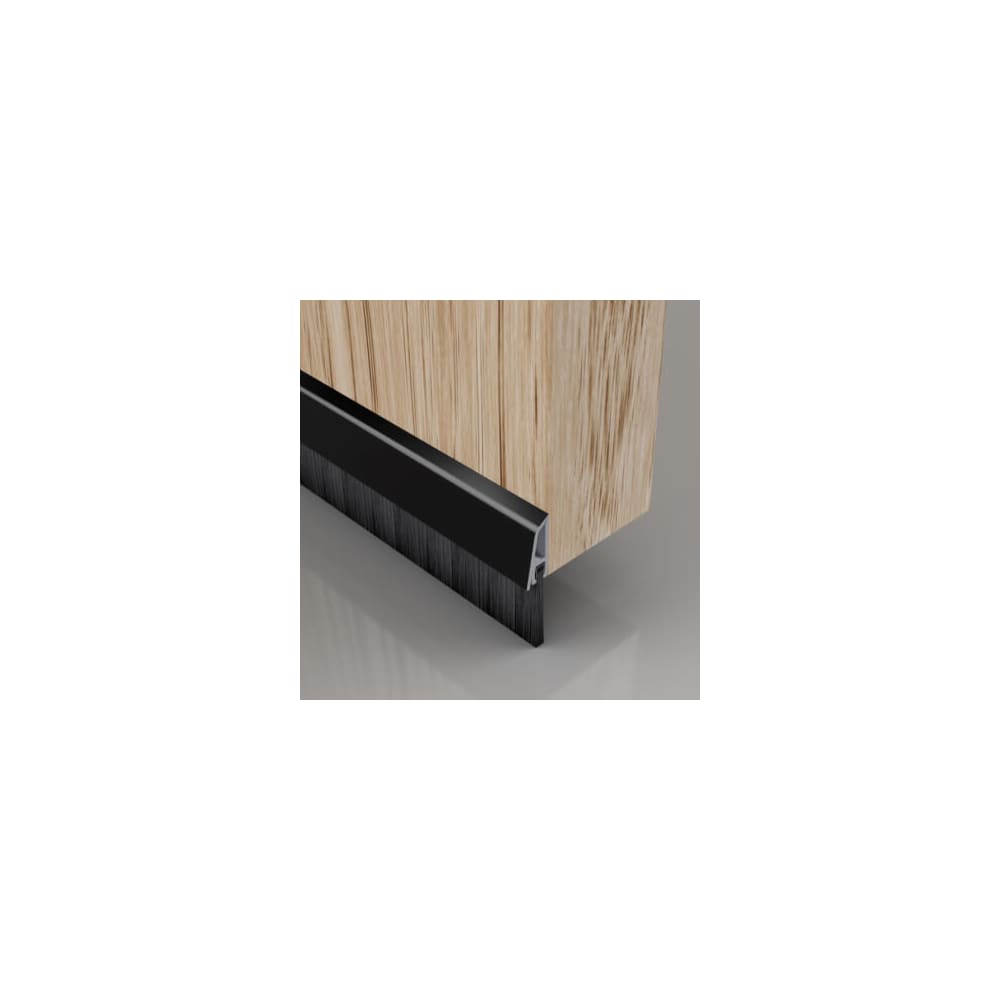 Stormguard Concealed Fixed Bottom Door Brush - 838mm Length - Brush Size 25mm - Black