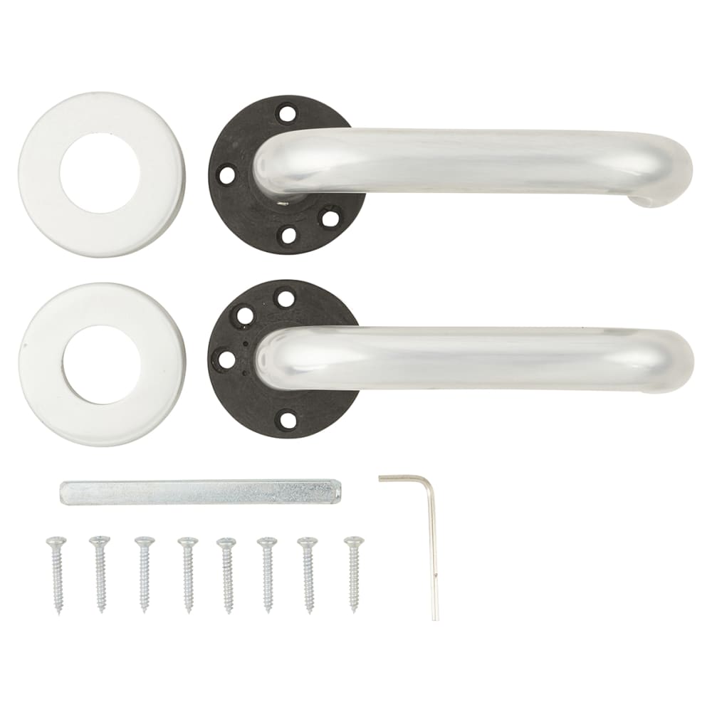 Touchpoint 19mm Return to Door Handle on Rose - Satin Aluminium