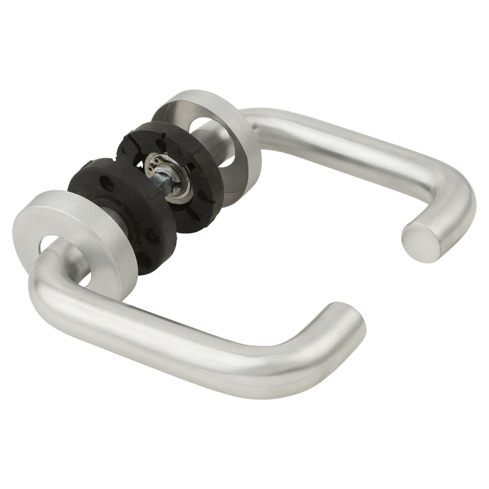 Touchpoint 19mm Return to Door Handle on Rose - Satin Aluminium