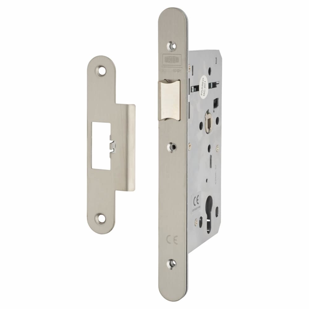 Union JHD72LA Heavy Duty Latch - 90mm Case - 60mm Backset - Radius - Satin Stainless Steel