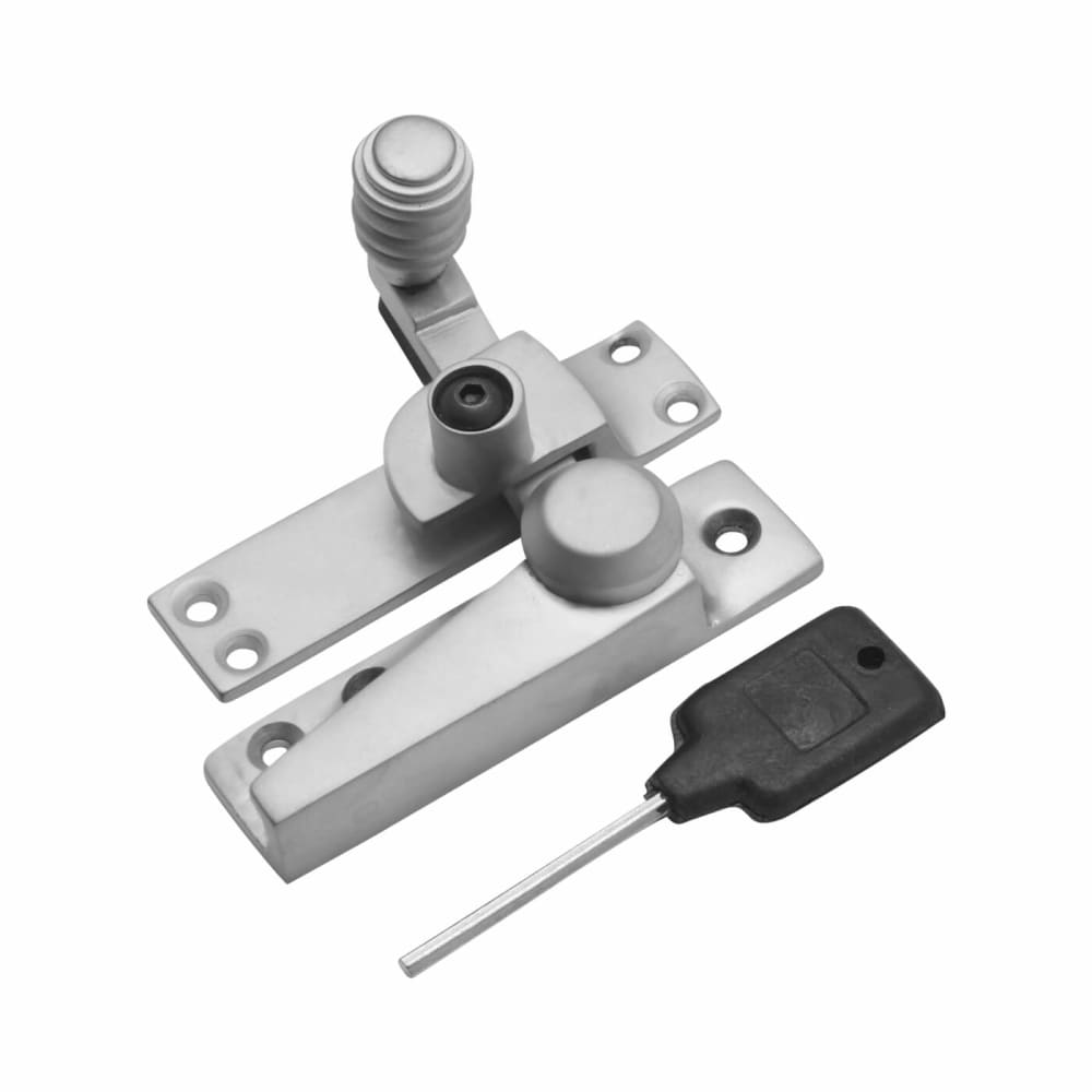 Altro London Beehive Pattern Locking Sash Fastener - 65 x 20mm - Satin Chrome