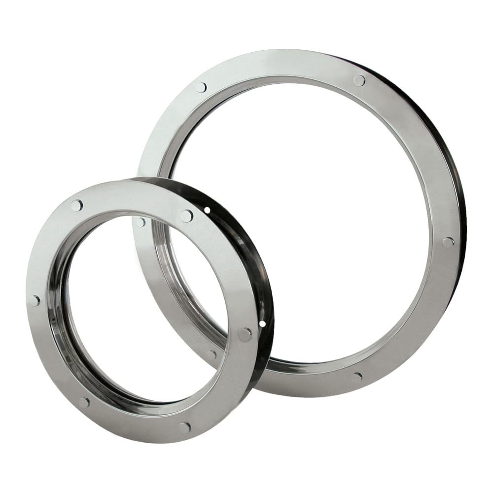 North 4 Designs Single Glazed Round Vision Panel - 288mm Diameter - Satin Stainless Steel