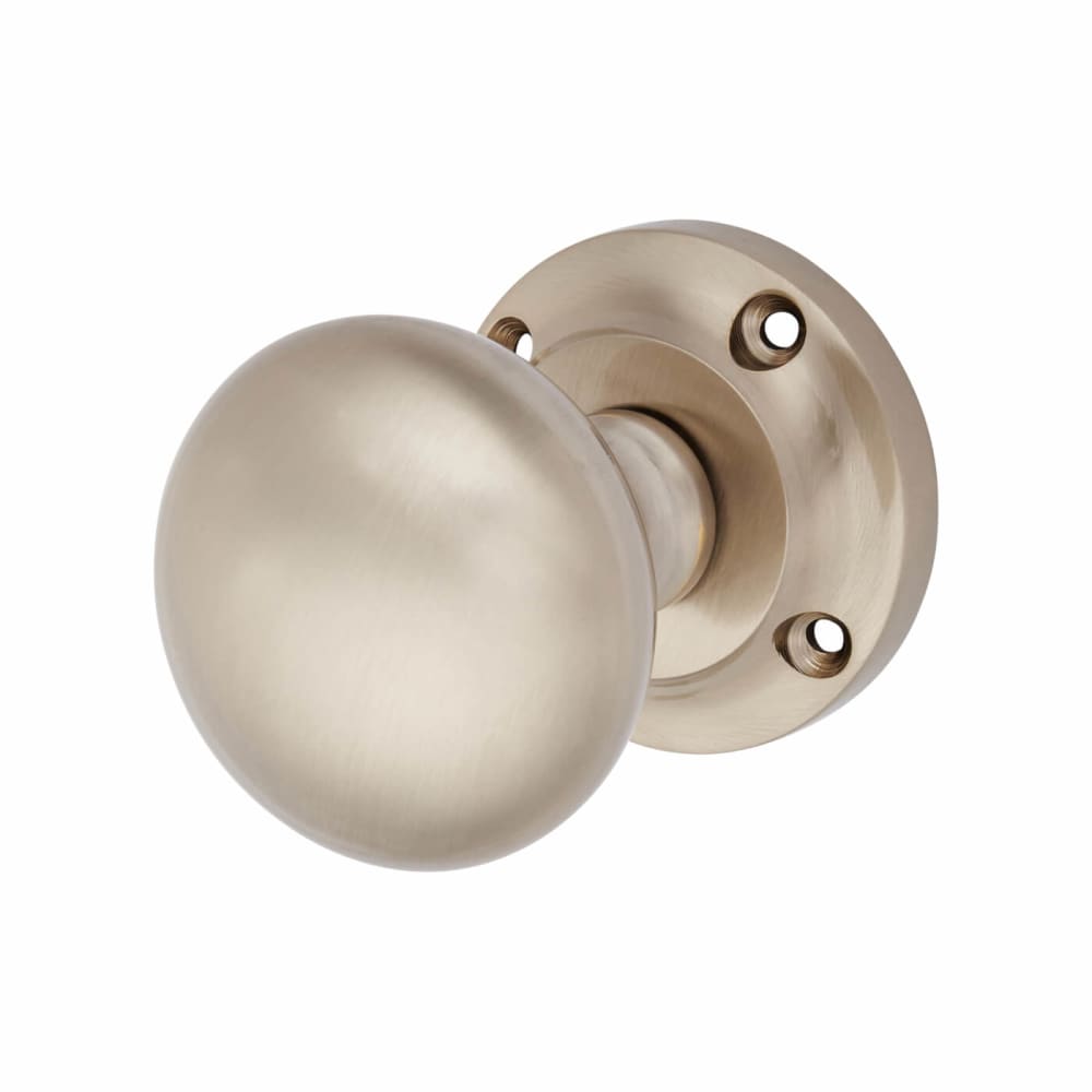 Victorian Mortice Door Knob Satin Nickel - 1 Pair