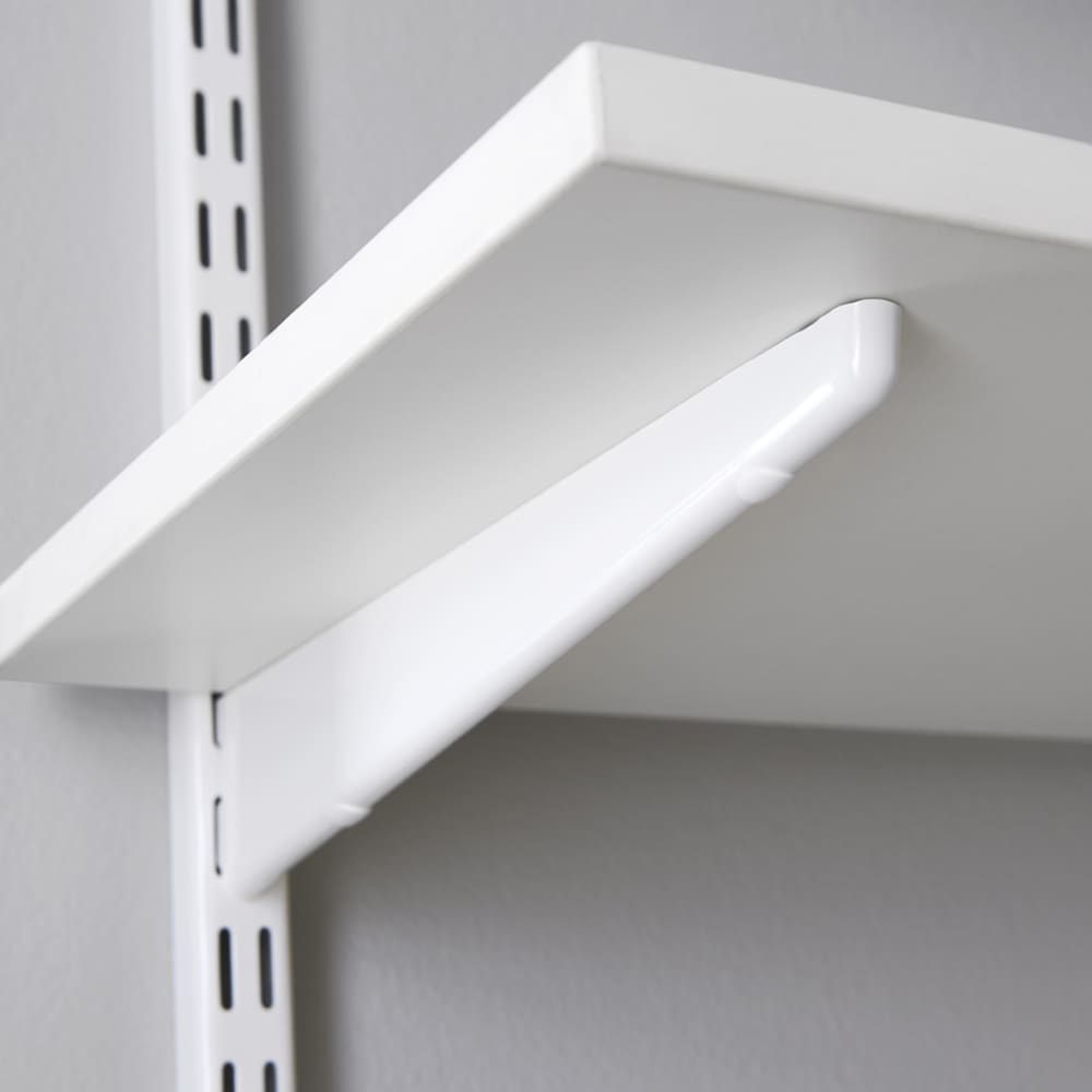 elfa Twin Slot Shelving System - Shelf Bracket for Solid Shelving - 370mm Length - White