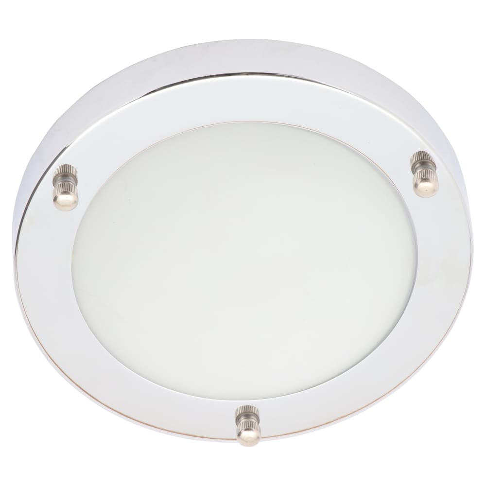 Forum Spa Delphi 12W Small Flush LED Bathroom Ceiling Light - IP44 - 4000K - Polished Chrome