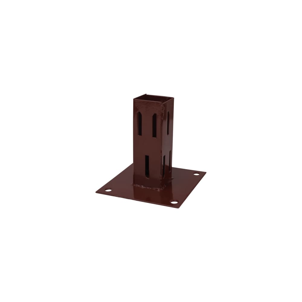 Powapost Fence Post Bolt Down Shoe - Easy Grip - 50 x 50mm - Brown Powder Coated