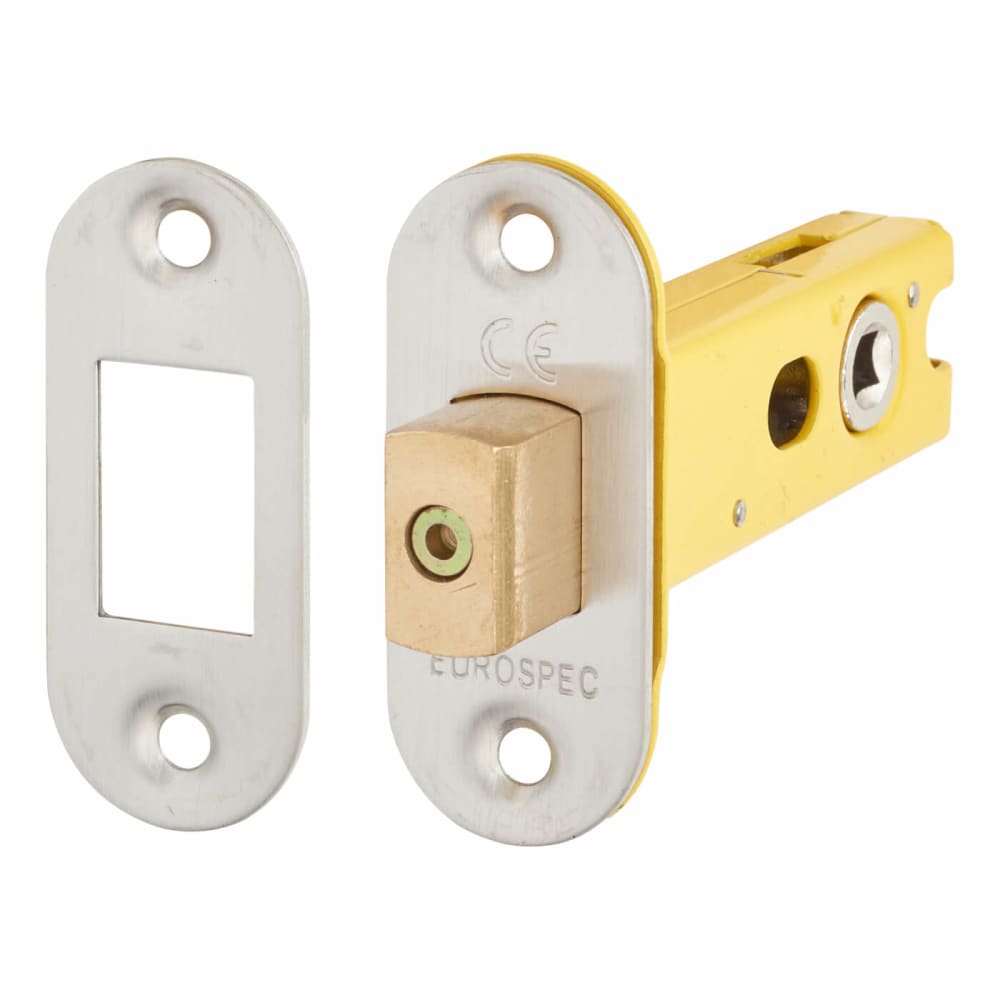 Altro 5mm Tubular Bathroom Deadbolt - 76mm Case - 57mm Backset - Radius - Satin Stainless Steel