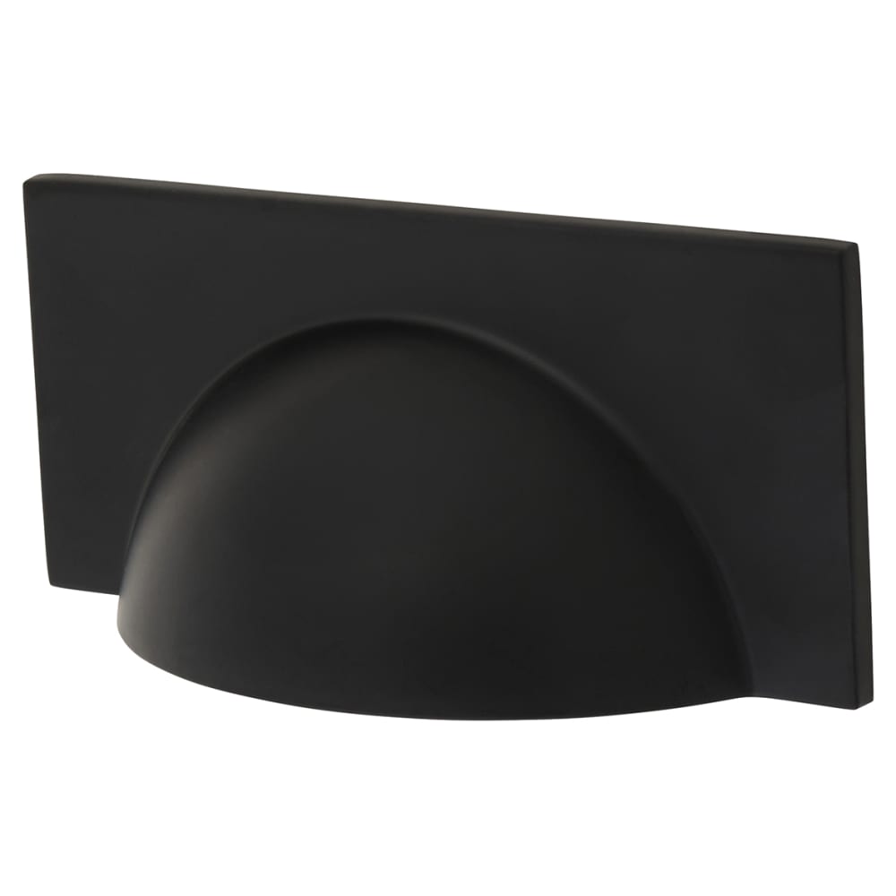 Crofts & Assinder Monmouth Square Cabinet Cup Handle - 64mm Centres - Matt Black