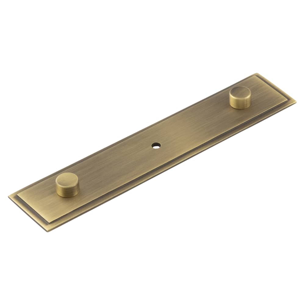 Frelan Hoxton Rushton Cabinet Knob Backplate Only - 140 x 30mm - Antique Brass