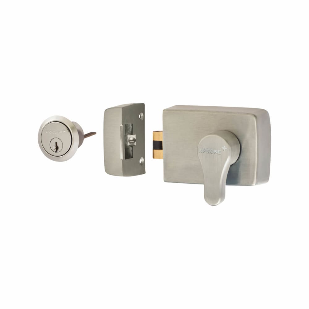 Arrone AR850 Roller Bolt Deadlocking Nightlatch - 60mm Backset - Satin Chrome Case/Cylinder