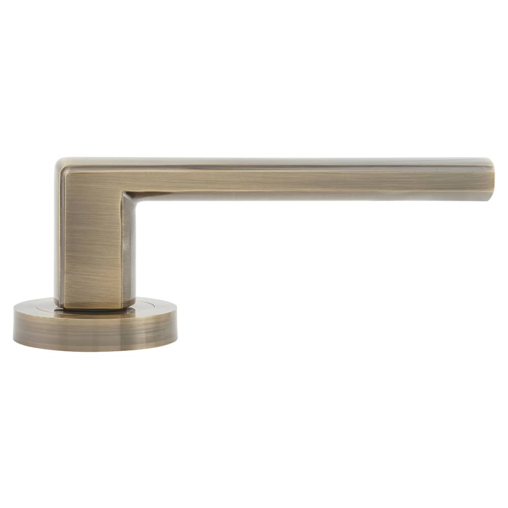 Altro Zara Door Handle on Rose - Antique Brass 