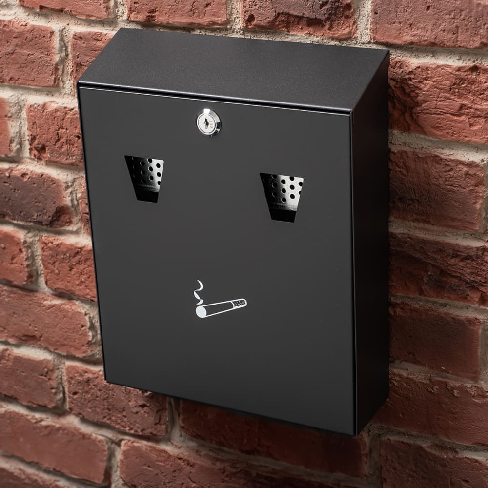 Burg Wachter CIG2 Compact Cigarette Bin - 225 x 320 x 75mm - Black