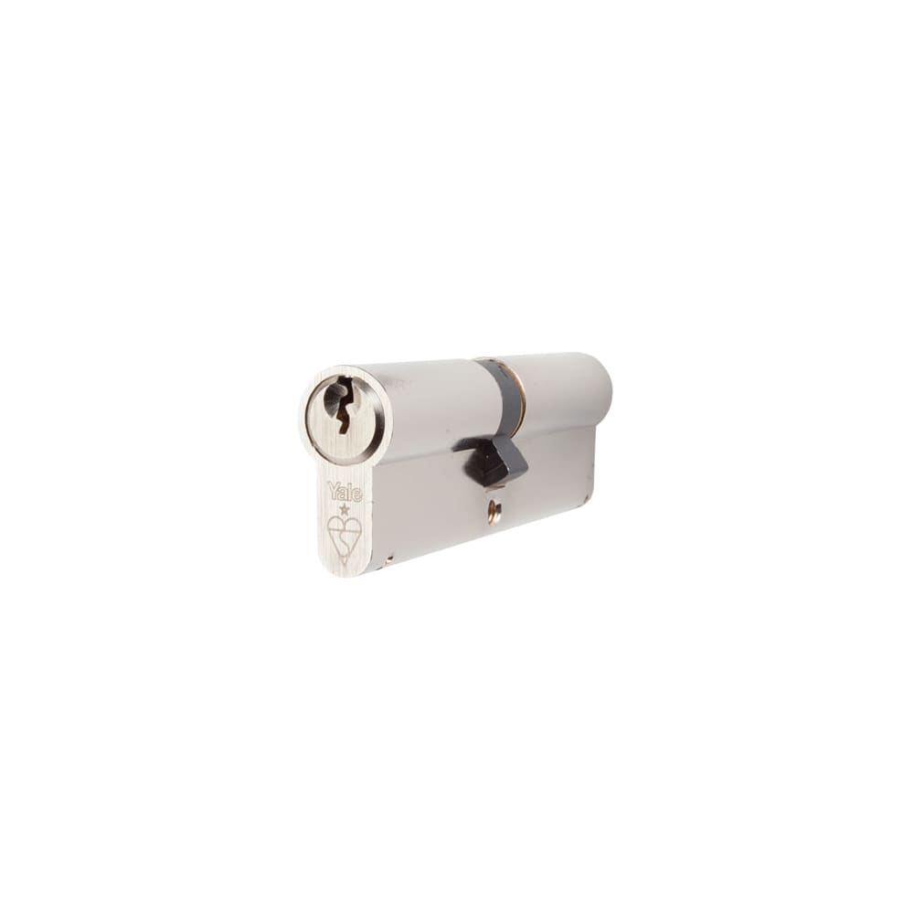 Yale 1 Star 6 Pin Kitemarked 95mm Euro Double Cylinder - 45 + 50mm - Pol Nickel - Keyed Alike - Pair