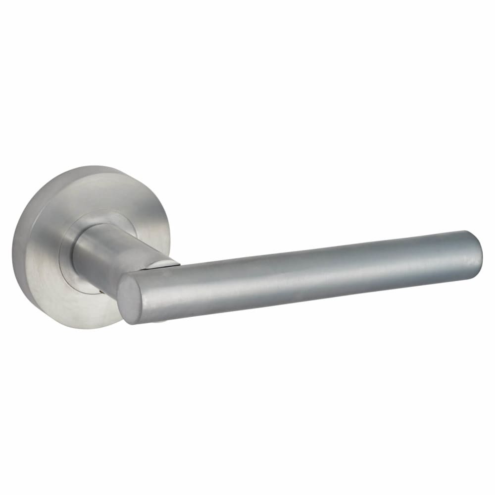 Jigtech Eden Door Handle on Rose - Satin Chrome