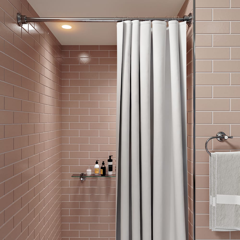 Croydex Stick 'n' Lock Premium Shower Rail - Telescopic Rod - 700 -1170mm Length - Polished Chrome