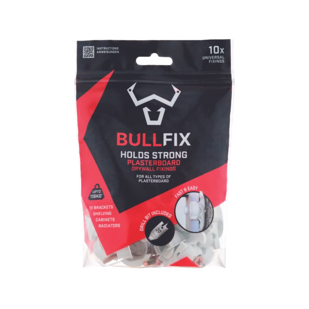 Bullfix Universal Heavy Duty Plasterboard Fixings - 5 x 20mm - Pack of 10