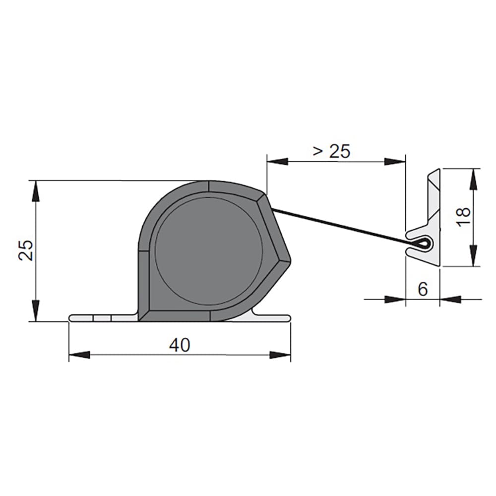 Strand FP200 Roller Finger Guard With Black Fire Retardant Fabric - 1925mm Length - Silver