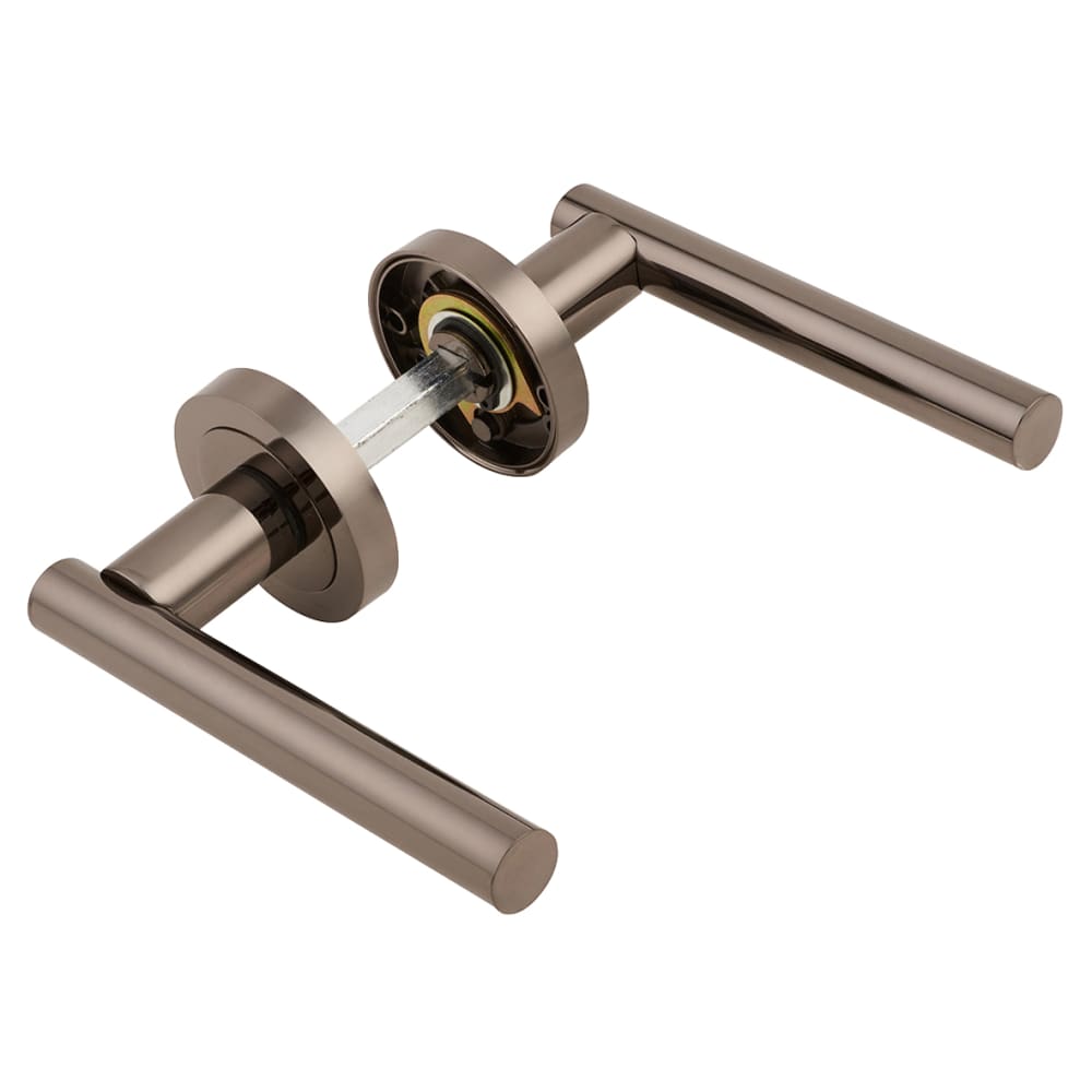 Altro Bella Latch Door Handle on Rose Kit - Black Nickel