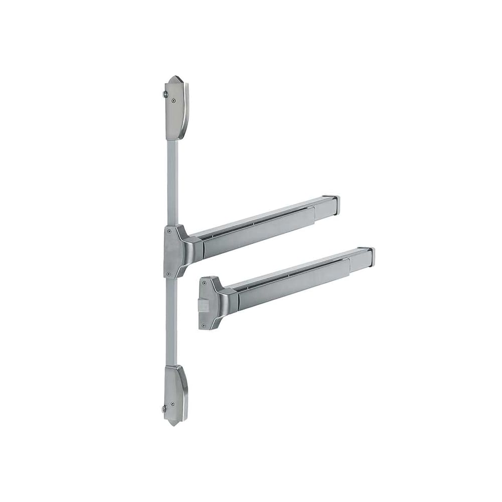 Arrone Touchbar Rebated Double Door Panic Bar Set - Timber Door - Silver