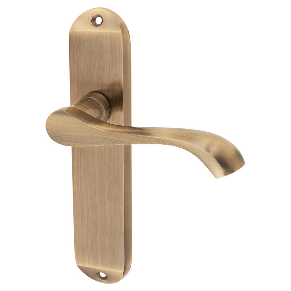 Touchpoint Ancona Latch Door Handle - 180 x 39mm - Antique Brass