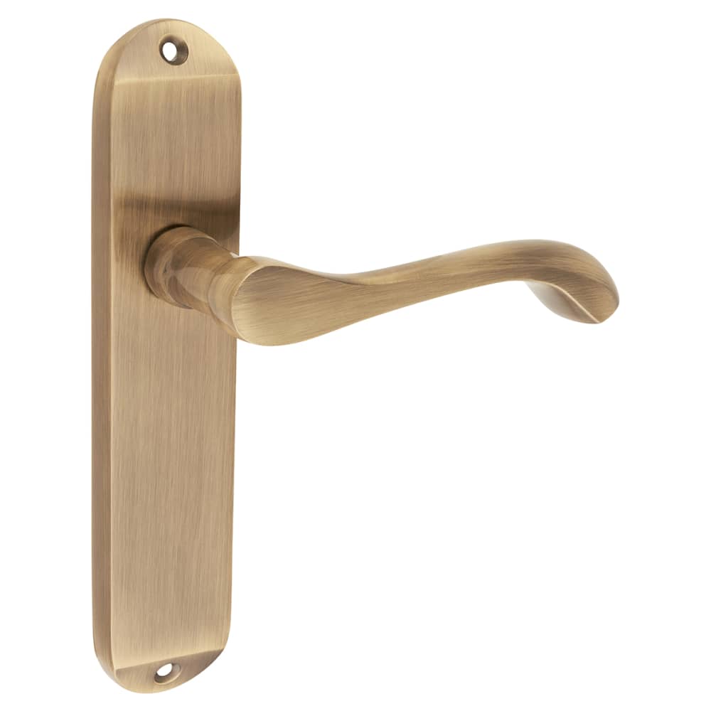 Touchpoint Ancona Latch Door Handle - 180 x 39mm - Antique Brass
