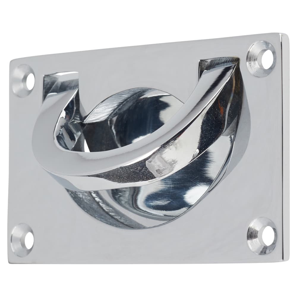 Altro Flush Chest Drawer Cabinet Pull Handle - 75 x 45mm - Polished Chrome