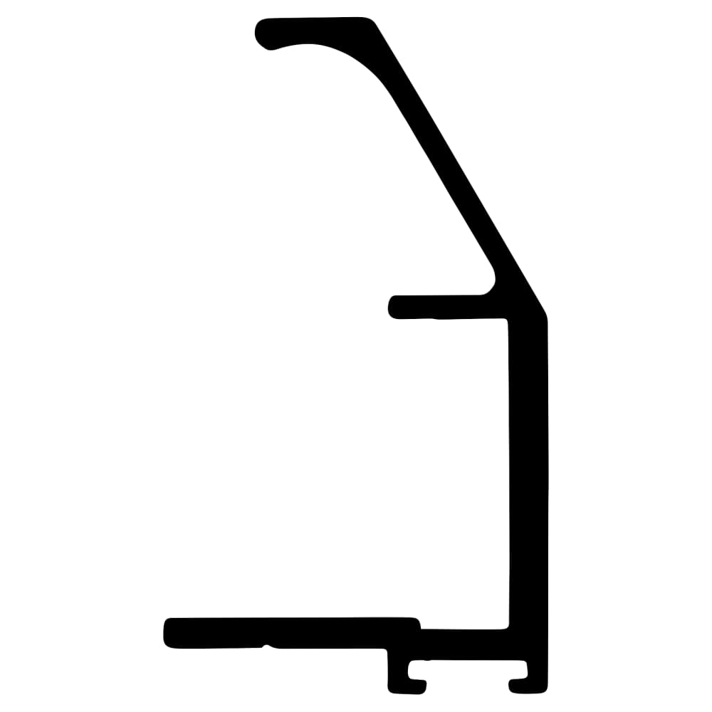 Klug Vinklet Profile Aluminium Handle - 2500mm Length - Brushed Black