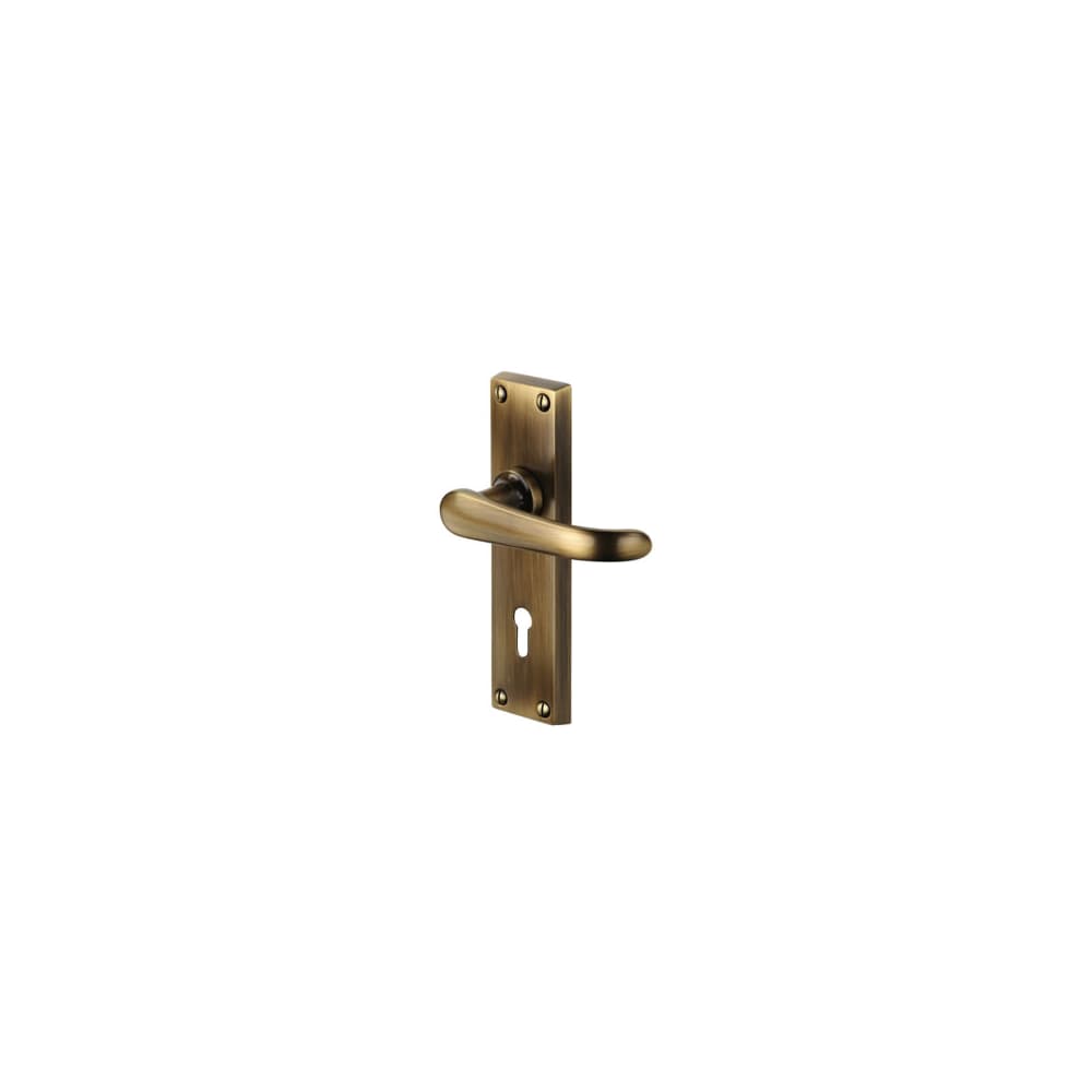 Heritage Brass by M Marcus Windsor Lock Door Handle - Keyhole - 154 x 40mm - Antique Brass