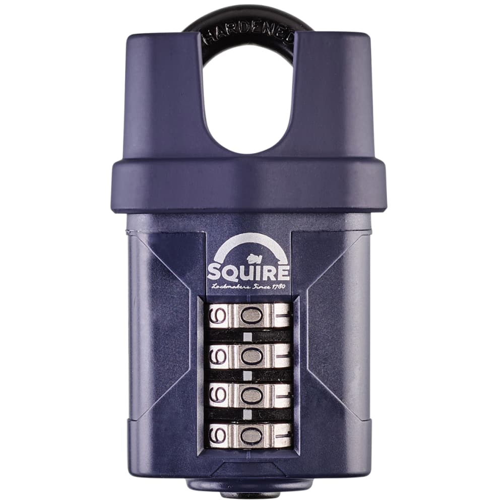 Squire Combination All Weather Closed Shackle Padlock - 50mm Body - 22 x 20mm Shackle - Blue